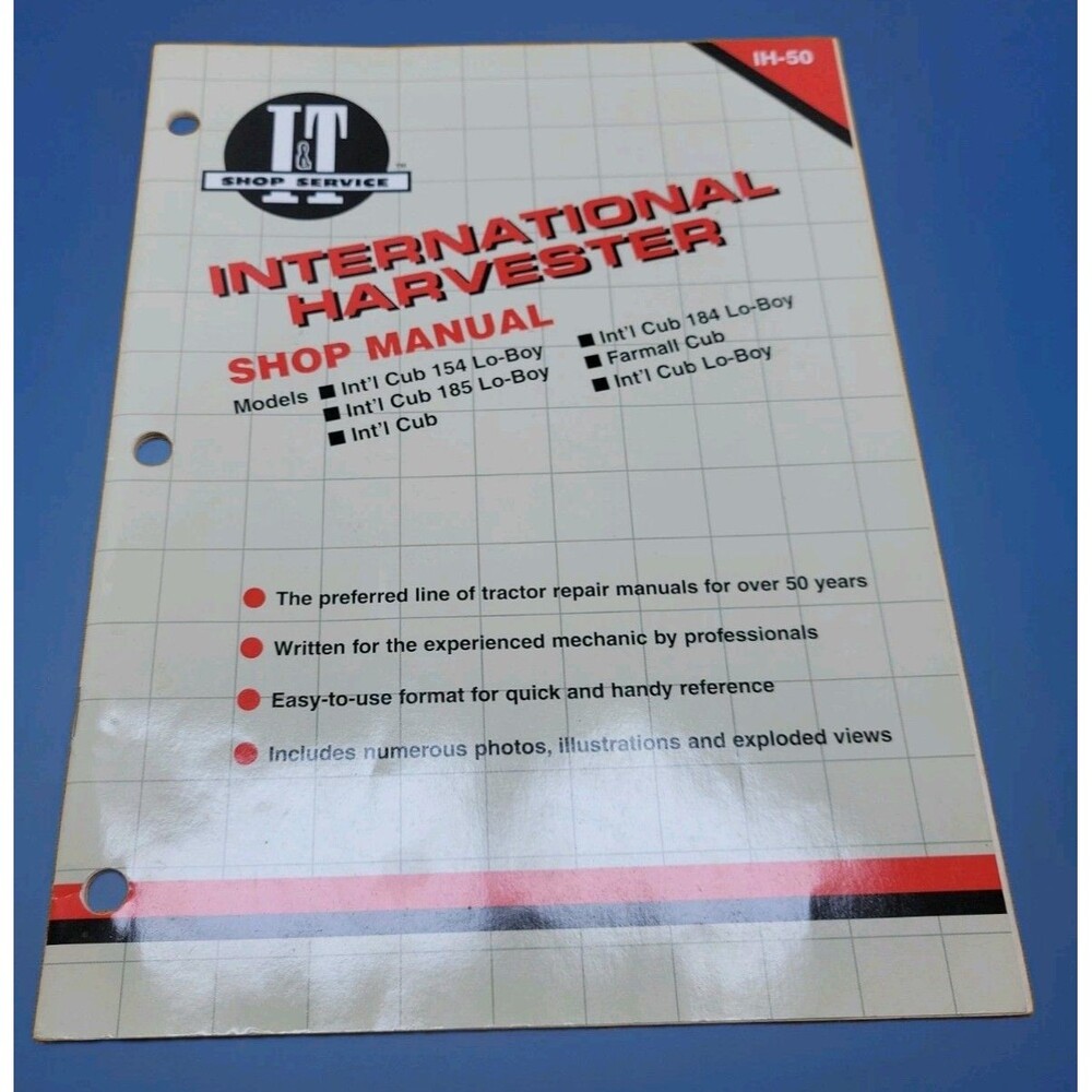 International Cub 154 184 185 Lo Boy Tractor Mower Service Shop Repair Manual IH